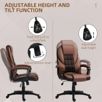 HOMCOM Faux Leather Office Chair - Brown(m-4)