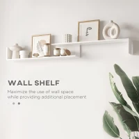 HOMCOM Modern TV Cabinet with Wall Shelf, TV Unit with Storage Shelf and Cabinet, for Wall-Mounted 65" TVs or Standing 40" TVs, White and Grey(m-6)