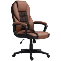 HOMCOM Faux Leather Office Chair - Brown(m-11)