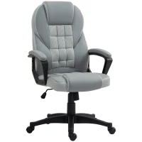 HOMCOM Faux Leather Office Chair - Grey(m-1)