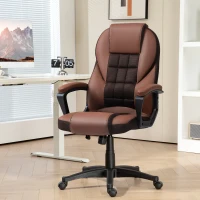 HOMCOM Faux Leather Office Chair - Brown(m-10)
