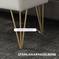 HOMCOM Opbergbank met Dikke Vulling, Ademende Stof, Stalen Poten, 100x40x49 cm, Crème(m-6)