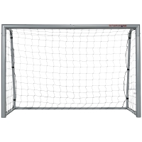 SPORTNOW Voetbaldoel weerbestendig, stabiel metalen frame, scheurvast net, 160H x 240L x 85B cm, Grijs