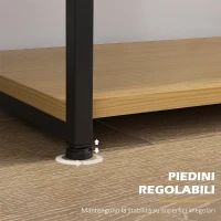 HOMCOM Scaffale Libreria a 10 Livelli, Stile Industriale in Truciolato e Acciaio, 111.5x32x170 cm(m-7)