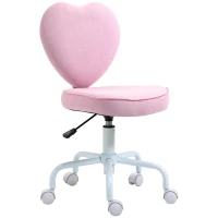 Homcom Scaun Birou Copii – Forma Inima, 5 Roti & Suport Rotativ(m-13)