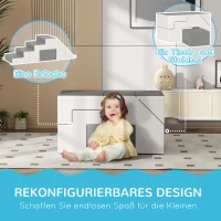 HOMCOM Klim- en Glijdspeelgoed voor Kinderen, Bevordert Motoriek, Kunstleer, EPE-Schuim, 86x49x47 cm, Grijs(m-6)