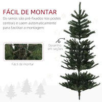 HOMCOM Árvore de Natal Artificial 210 cm com 793 Ramo e Suporte de Aço Árvore de Natal para Sala de Estar Interior Verde(m-6)