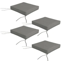 Outsunny 4-Piece Seat Cushions Pillow Replacement, Patio Chair Cushions Set with Ties for Indoor Outdoor, Charcoal Grey(m-11)