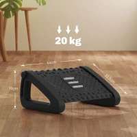 HOMCOM 10°-45° Six-Angle Massage Footrest - Black(m-3)