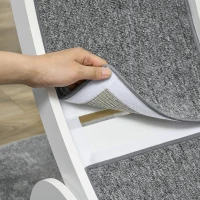 PawHut 39.4" Wooden Cat Running Wheel with Brake, White(m-8)