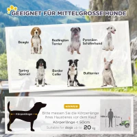 PawHut 2-in-1 Hundeanhänger Hundewagen Fahrradanhänger bis 20kg klappbar atmungsaktiv Leichtgängig Metall Oxford-Gewebe Grün+Grau 130 x 64 x 92 cm(m-5)