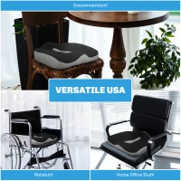 HOMCOM Ergonomisch Zitkussen met Ademende Hoes en Antislip, 44x39x13 cm, Zwart(m-4)