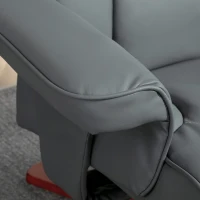 HOMCOM Faux Leather Manual Recliner and Footstool Set - Grey(m-8)