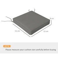 Outsunny 4-Piece Seat Cushions Pillow Replacement, Patio Chair Cushions Set with Ties for Indoor Outdoor, Charcoal Grey(m-3)