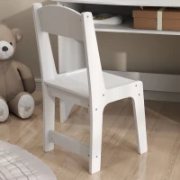 AIYAPLAY Set de Machiaj pentru Fetițe de 3-6 ani cu Oglindă Triplă Detașabilă și Scaun din Lemn, 80x49x108 cm, Alb(m-8)