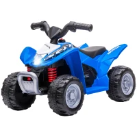 AIYAPLAY ATV Electric pentru Copii 18-36 Luni cu Lumini LED, Claxon și Pedale, 65.5x38.5x43.5 cm, Albastru(m-10)