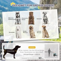 PawHut 2-in-1 Hundeanhänger Hundewagen Fahrradanhänger bis 30kg klappbar Schiebefunktion 2 Eingänge Netzfenster Sonnenschutz Stahlrahmen hellblau 170 x 77 x 90 cm(m-5)