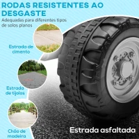 AIYAPLAY Quadriciclo Elétrico HONDA para Crianças Bateria 6V com Faróis LED Buzina Velocidade de 2,8km/h 65,5x35,5x43,5 cm Branco e Preto(m-6)