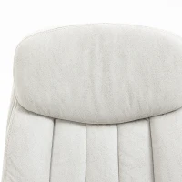 Vinsetto Bureaustoel met Massage- en Warmtefunctie, Ergonomisch, 66x67x110-118cm, Crèmewit(m-9)