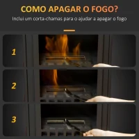 HOMCOM Lareira de Bioetanol 7000 BTU com Tanque de 1,2 L Tempo de Combustão 3H para Interiores 20-25 m² 41x25x54 cm Preto(m-5)