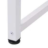 HOMCOM Secretária Moderna Mesa de Estudo com Estrutura de Aço e Pés Ajustáveis Mesa de Computador 120x60x76 cm Branco e Madeira(m-10)