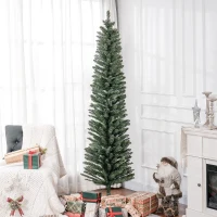 HOMCOM 7ft Artificial Bare Pencil Christmas Tree - Green(m-10)