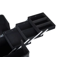 HOMCOM Estojo de Maquilhagem Organizador de Cosméticos Profissional Caixa de Produtos de Beleza Portátil 35,5x20x25,5 cm Preto(m-8)