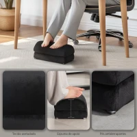 HOMCOM Apoio para os Pés para Escritório Apoio para os Pés Preenchido de Espuma e Almofadas Antiderrapantes 32x22x15 cm Preto(m-5)