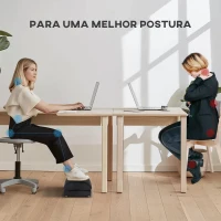 HOMCOM Apoio para os Pés para Escritório Apoio para os Pés Preenchido de Espuma e Almofadas Antiderrapantes 32x22x15 cm Preto(m-4)