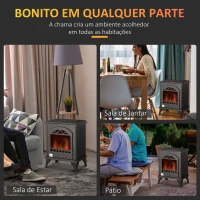 HOMCOM Lareira de Bioetanol 7000 BTU com Tanque de 1,2 L Tempo de Combustão 3H para Interiores 20-25 m² 41x25x54 cm Preto(m-6)