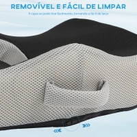 HOMCOM Almofada de Assento com Espuma de Viscoelástica para Cadeira com Base Antiderrapante e Capa de Malha 44x39x13 cm Preto(m-6)