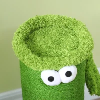 PawHut Kattenkrabpaal voor Binnenshuis, 63 cm, Sisaltouw, Brede Basis, Krabpaal, Schattig Ontwerp, Groen(m-7)