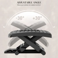 HOMCOM Three-Level, Multi-Angle Massage Footrest - Black(m-5)