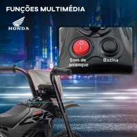HOMCOM Mota Elétrica com Licença Honda CRF450RL Bateria 6V com Velocidade 3km/h Buzina e Som de Arranque 71x40,5x43,5 cm Cinza(m-5)