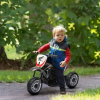 HOMCOM Mota Elétrica com Licença Honda CRF450RL Bateria 6V com Velocidade 3km/h Buzina e Som de Arranque 71x40,5x43,5 cm Cinza(m-2)