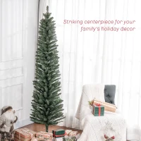 HOMCOM 7ft Artificial Bare Pencil Christmas Tree - Green(m-4)