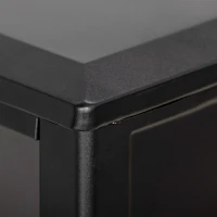 HOMCOM Caminetto Elettrico da 1800W con Effetto Fiamma a 3 Intensità, in Metallo e Vetro, 36x21x47 cm, Nero(m-9)