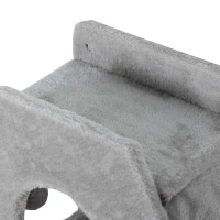 PawHut Ścienna Wspinaczka dla Kota, w tym Domek dla Kota, Drabinki, Piłka do Zabawy, oszczędność miejsca, Jasnoszary(m-9)