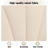 King Size Velvet Upholstered Bed with Golden Iron Legs, Shell-Like Headboard, Adjustable Height, Wooden Slatted Frame, 155x205X120 cm, Beige(m-5)