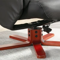 HOMCOM Faux Microfibre Leather Manual Recliner and Footstool Set - Black(m-9)