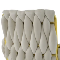 Luxurious Velvet Dining Room Chairs with 4 Metal Legs, Kitchen Chairs for Office, Living Room, 63x50x87 cm, Beige(m-6)