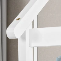 Treehouse Bunk Bed with Canopy and Ladder, Single Cabin Bed Frame, Pinewood Mid-Sleeper, Wooden Playhouse for Kids, 206x97.8x209 cm, White(m-10)