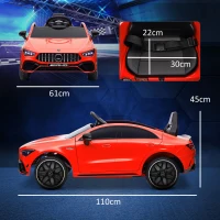 AIYAPLAY Kinder Elektrische Auto, Bestuurbaar met Trainingswielen, LED-Verlichting, Claxon, voor Kinderen van 3-6 Jaar, Rood(m-3)