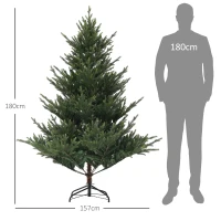 HOMCOM Sztuczna norweska świerka, Choinka z 1046 gałęziami, Metalowa podstawa, Zielona(m-3)