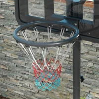 SPORTNOW Height Adjustable Basketball Stand Net Set System, Freestanding Basketball Hoop and Stand w/ Wheels, 200-305cm - Black(m-9)