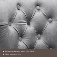 Set of 6 Velvet Dining Chairs with Oak Legs, Button Tufting and Chrome Knocker, 53x54x97 cm, Gray(m-4)