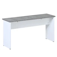 Table and Chairs Set with 2 Benches and Artificial Marble Top, Compact Design Dining Set, Easy Assembly, 108x65x75 cm, Gray(m-10)