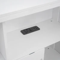 Multifunctional Single Bed Platform Bed with Trundle, Bookcase, USB Port, and Storage Drawers, 216x123x110 cm, White(m-10)