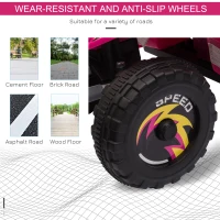 HOMCOM 6V Kids Electric Ride on Car ATV Toy Quad Bike Four Big Wheels w/ Forward Reverse Functions Toddlers for 18-36 Months Old Pink(m-7)