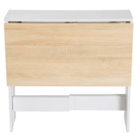 HOMCOM Mesa Sala de Jantar Dobrável Mesa Auxiliar de Cozinha com Laterais Dobráveis Desenho Moderno 103x76x73,5 cm Madeira e Branco(m-10)